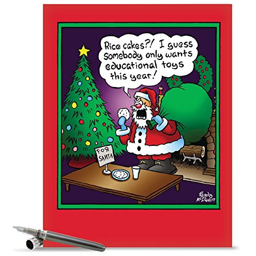 J1587XSG Jumbo Funny Merry Christmas Greeting Card: Jumbo Rice Cakes Christmas Card: With Envelope (Giant Size: 8.5" x 11")