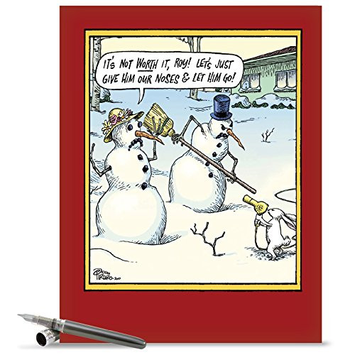 J5853XSG Jumbo Funny Merry Christmas Card: Jumbo Not Worth It Christmas Card: With Envelope (Giant Size: 8.5" x 11")