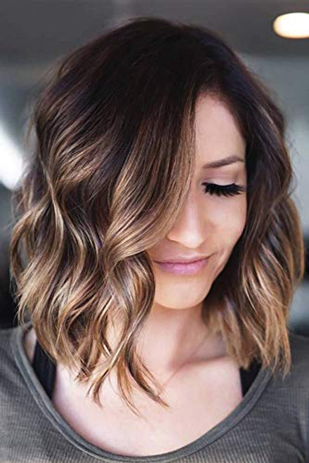 Naseily Ombre Brown Blonde Hair Wig Short Synthetic Wigs For Black Women Natural Wavy Hair Wig Womens Hairstyles 122-2 Naseily Ombre Brown Blonde Hair Wig Short Synthetic Wigs For Black Women Natural Wavy Hair Wig Womens Hairstyles 122-2