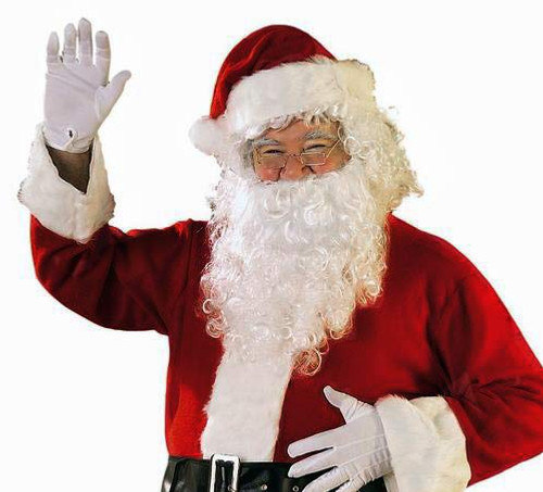 TopWigy Santa Claus Wig and Beard Set Costume Wig Silver White Color for Men Synthetic Christmas Cosplay Wigs