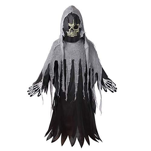 yolsun Grim Reaper Costume for Kids Soul Taker Dress 10-12 Years Black