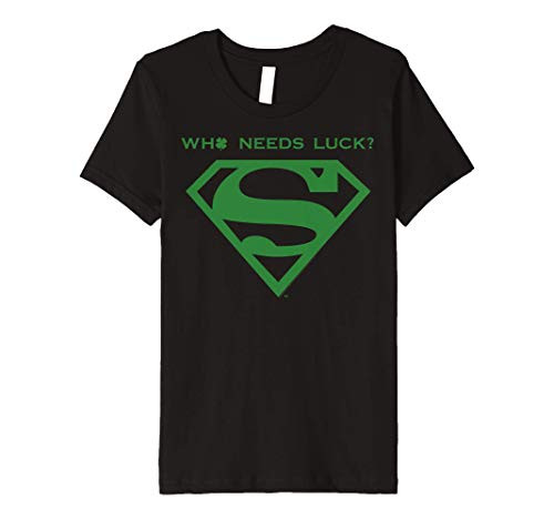 Kids DC Comics St_ Patricks Day Superman Who Needs Luck Premium T-Shirt