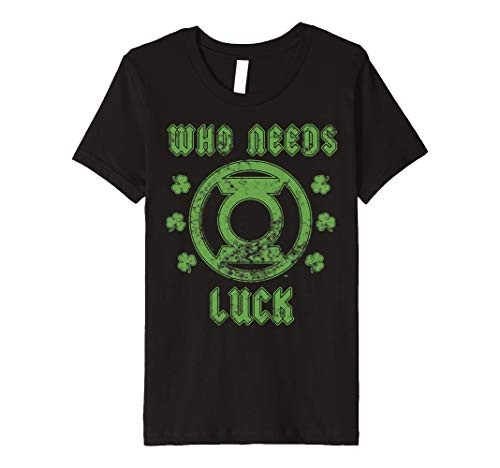 Kids DC Comics St_ Patricks Day Green Lantern Who Needs Luck Premium T-Shirt