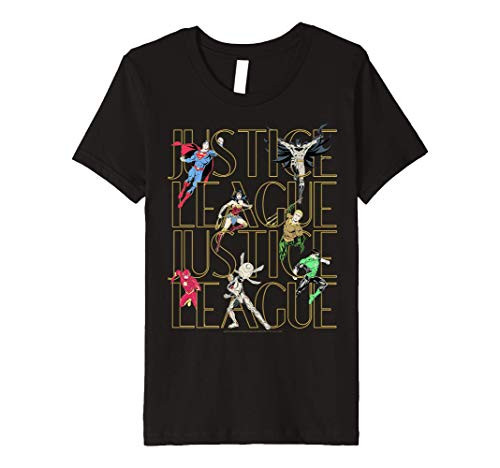 Kids DC Comics Justice League Text Overlay Premium T-Shirt