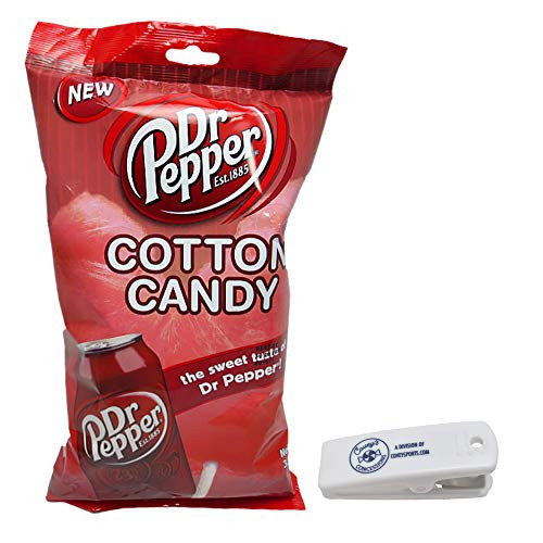Dr_ Pepper Cotton Candy - 5-Pack 3_1 oz_ Bags - Bundled with Coveys Concessions Clip Dr_ Pepper Cotton Candy - 5-Pack 3_1 oz_ Bags - Bundled with Coveys Concessions Clip