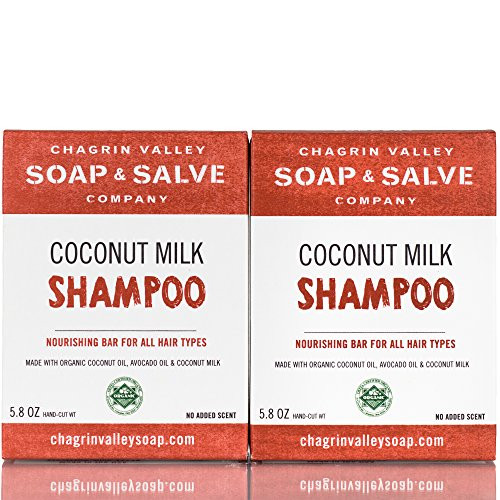 Organic Natural Shampoo Bar Coconut Milk 2X Pack Chagrin Valley Soap   Salve