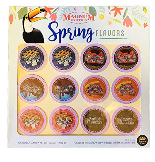 Magnum Exotics Coffee Donut Shop 12 Count Single Serve K-Cup Donuts Flavored Coffee Pods Made Of Finest Arabica Coffee Beans Enjoy The Worlds Best Gourmet Coffee Choose Your Flavor Spring Magnum Exotics Coffee Donut Shop 12 Count Single Serve K-Cup Donuts Flavored Coffee Pods Made Of Finest Arabica Coffee Beans Enjoy The Worlds Best Gourmet Coffee Choose Your Flavor Spring