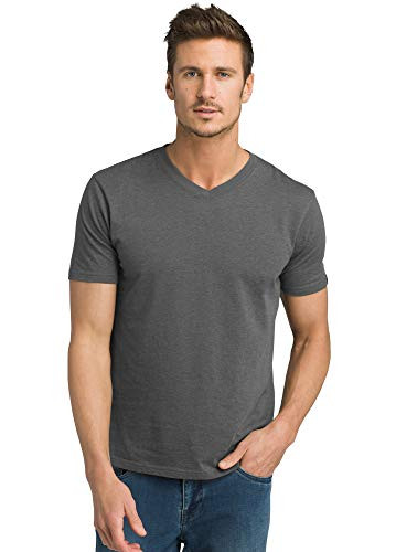prAna - Mens prAna V-Neck T-Shirt Charcoal Heather X-Small
