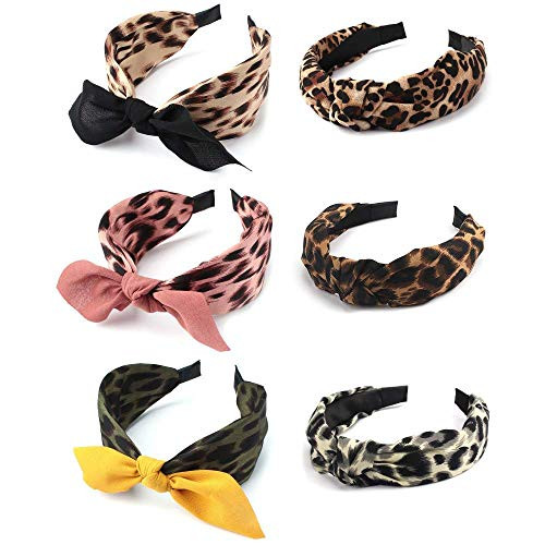 TOBATOBA Bow Knot Headband Floral Twist Turban Headband Cross Knot Wide Headbands Bandana Hair Accessories for Women