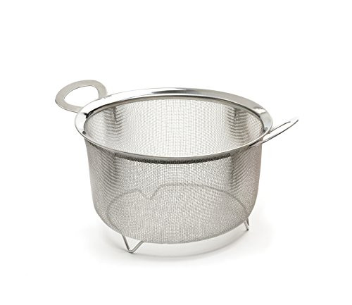 RSVP Endurance Stainless Steel Wide Rim 8-inch Mesh Basket, 3-Quart capacity