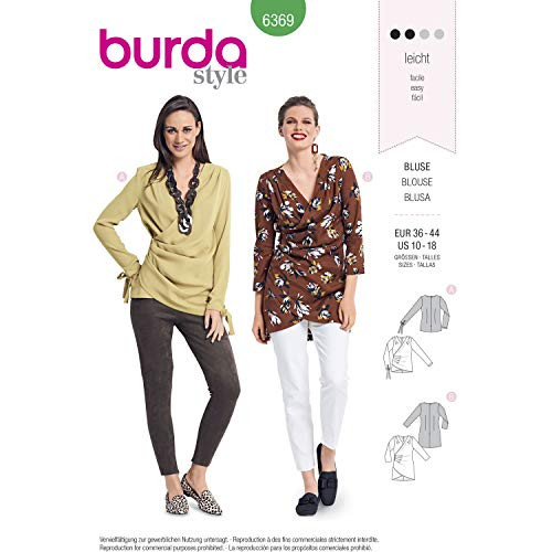 Burda Style Sewing Pattern B6369 - Misses Blouses A10-12-14-16-18