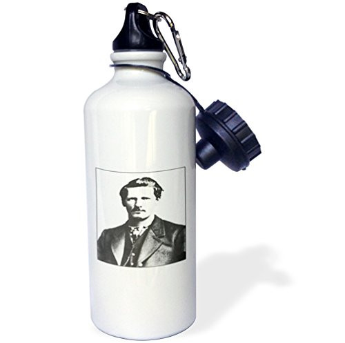 3dRose Vintage Photo Of Wyatt Earp In Black n _jpg Sports Water Bottle 21 oz White