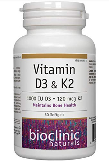 Bioclinic Naturals Vitamin D3   K2 60 Gels by Bioclinic Naturals