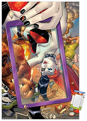 Trends International DC Comics - Harley Quinn - Selfie Wall Poster 22_375 x 34 Premium Poster   Mount Bundle