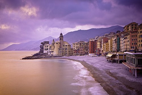 Posterazzi DPI1944161 Buildings Along The Coast At Sunset Camogli Liguria Italy Poster Print 19 x 12