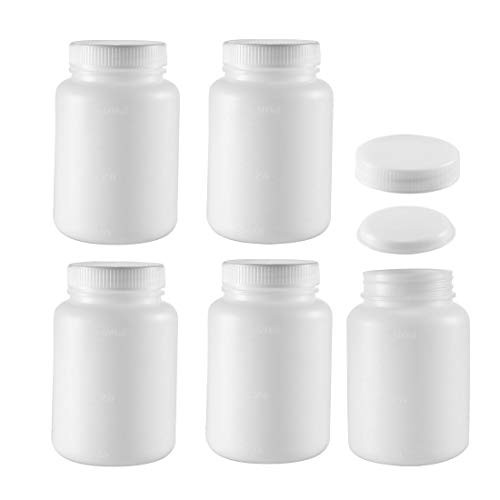 uxcell Plastic Lab Chemical Reagent Bottle 500ml16_9oz Wide Mouth Sample Sealing Liquid Storage Container 5pcs