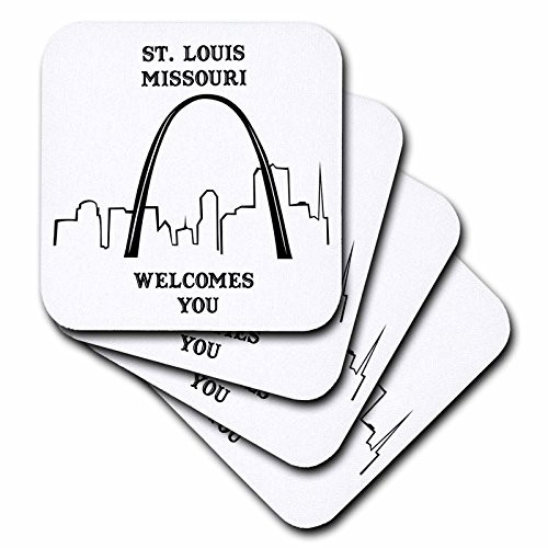 3dRose cst-57021-2 St_ Louis Missouri Welcomes You Line Art Soft Coasters Set of 8 3dRose cst-57021-2 St_ Louis Missouri Welcomes You Line Art Soft Coasters Set of 8