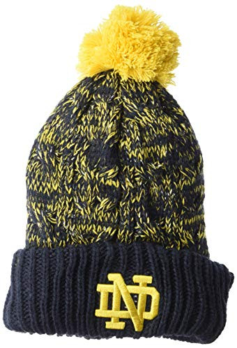 OTS NCAA Notre Dame Fighting Irish Womens Brilyn Cuff Knit Cap with Pom Team Color Womens