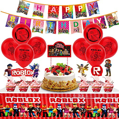 Roblox Birthday Party Supplies Roblox Party Decorations for Girls Birthday Party favor Include Banner Cake topper Cupcake topper Tablecloth and Latex Balloons Set of 40 Roblox Birthday Party Supplies Roblox Party Decorations for Girls Birthday Party favor Include Banner Cake topper Cupcake topper Tablecloth and Latex Balloons Set of 40