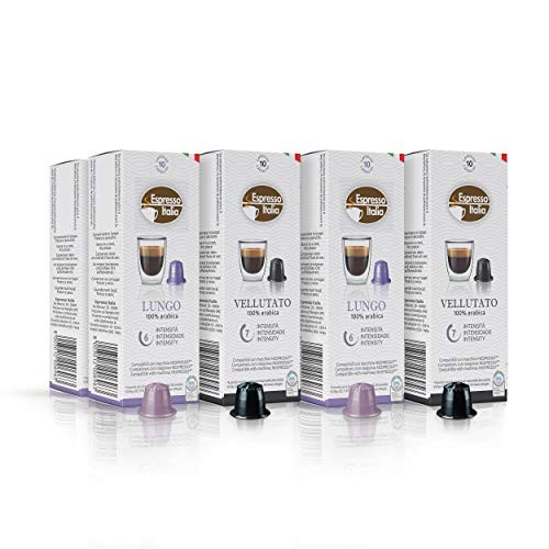 Nespresso Compatible Capsules Variety Pack - 80 Espresso Coffee Capsules for Nespresso machines Original_ Italian Coffee 100 ARABICA ASSORTED PACK_ Ristretto Expresso coffee pods