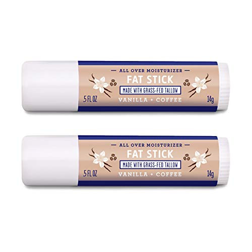 FATCO Fat Stick and All Purpose Moisturizing Stick for Dry Areas on Your Face Lips and Body Vanilla  Coffee 2-Pack