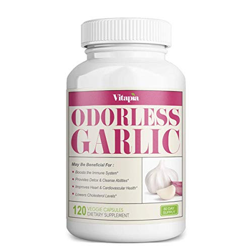 Vitapia Odorless Garlic Supplement 1500mg per Serving - 120 Veggie Capsules - Non-GMO - Garlic Supplement - Supports Immune System Healthy Cholesterol