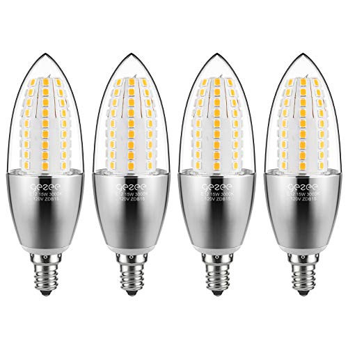 GEZEE LED Candelabra Bulb Non-Dimmable 120Watt Light Bulbs Equivalent 15W LED Candle BulbsWarm White 3000K Chandelier Bulbs 4_3in E12 Candelabra Base 120V 1500Lumens Torpedo Shape4 Pack GEZEE LED Candelabra Bulb Non-Dimmable 120Watt Light Bulbs Equivalent 15W LED Candle BulbsWarm White 3000K Chandelier Bulbs 4_3in E12 Candelabra Base 120V 1500Lumens Torpedo Shape4 Pack