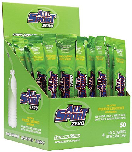 All Sport Powder Hydration Sticks  Zero Calorie  Performance Electrolyte Drink Mix  Sugar Free  2x Potassium  Lemon Lime  3 grams 50 Count