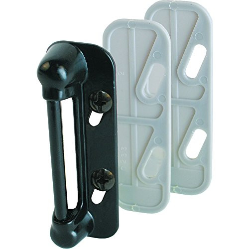 Prime-Line MP5004 Spring Type Screen Door Strike Plate, Black, Pack of 2, 2 Piece