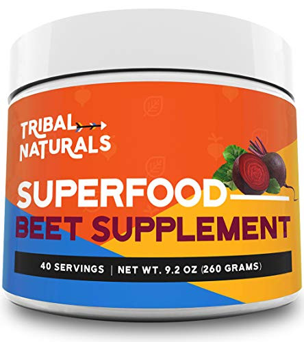 Tribal Naturals Superfood Pre Workout Powder - 9_2oz Beet Powder Nitric Oxide Booster - Super Beets Pre Workout Supplements Powder Drink Good for 40 Servings - Beet Juice Preworkout for Men   Women