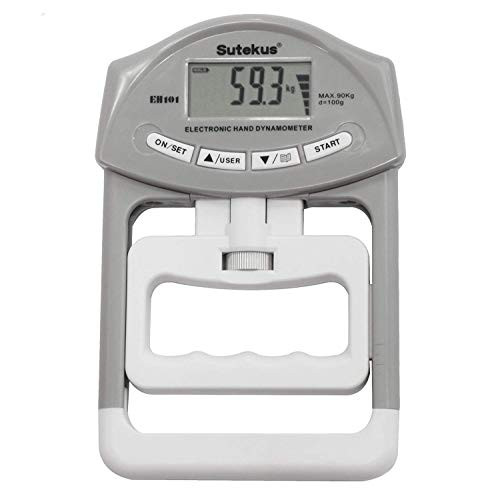 Sutekus Digital Hand Dynamometer Grip Strength Measurement Meter Grey