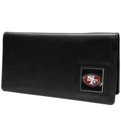 NFL Siskiyou Sports Fan Shop San Francisco 49ers Leather Checkbook Cover One Size Black NFL Siskiyou Sports Fan Shop San Francisco 49ers Leather Checkbook Cover One Size Black