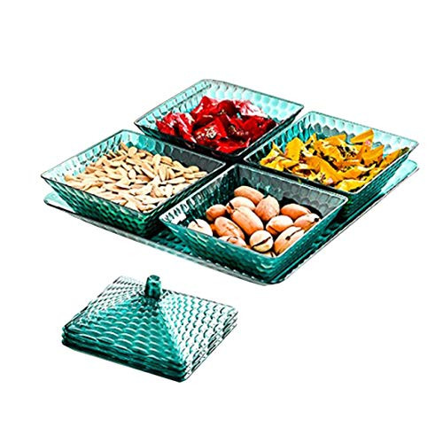 Plastic Snack Trays Multifunctional Serving Dishes with Lid Fruit Plates for Dried Fruits Nuts Candies Fruits