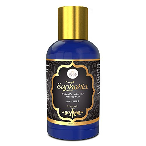 Euphoria Sensual Massage Oil for a Warming Stress Relief Massage - Organic Body Oil for Erotic Massage