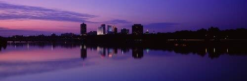 Posterazzi Silhouette of buildings at the waterfront Arkansas River Tulsa Oklahoma USA Poster Print 27 x 9