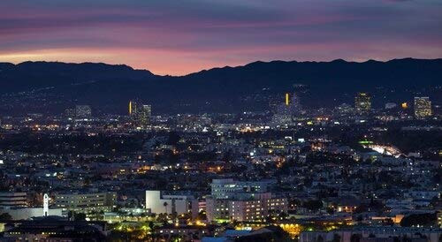 Posterazzi Elevated view of buildings at dusk Culver City Los Angeles County California USA Poster Print 9 x 27
