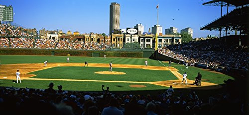 Posterazzi Spectators in a stadium Wrigley Field Cubs Chicago Cook County Illinois USA Poster Print 9 x 27