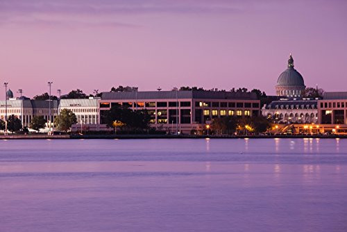 Posterazzi Buildings at waterfront US Naval Academy Severn River Annapolis Maryland USA Poster Print 27 x 9
