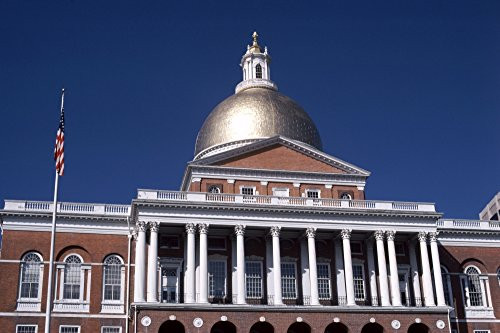 Posterazzi Facade of a government building State Capitol Boston Suffolk County Massachusetts USA Poster Print 27 x 9