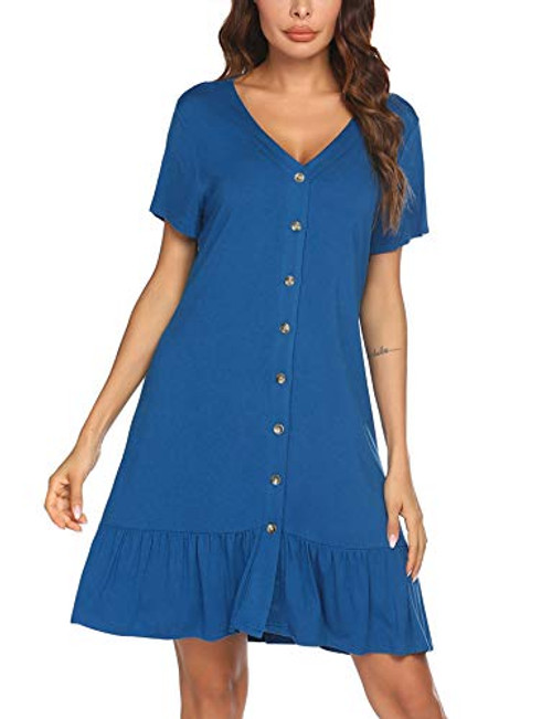 Ekouaer Womens Nursing Nightgown Short Sleeve Sleepwear Scoop Neck Sleep Shirt Nightshirt Ekouaer Womens Nursing Nightgown Short Sleeve Sleepwear Scoop Neck Sleep Shirt Nightshirt