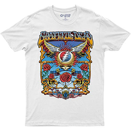 Liquid Blue Grateful Dead Flying SYF Aoxomoxoa T-Shirt White X-Large