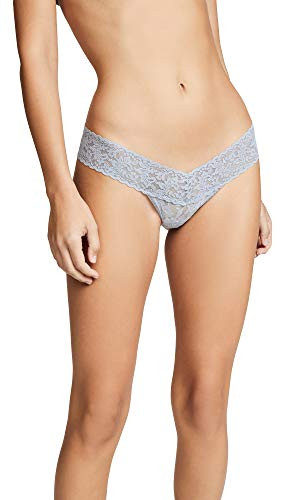 hanky panky Womens Signature Lace Low Rise Thong Shining Armor Grey Blue One Size