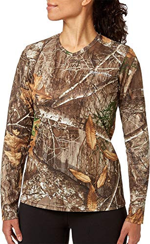 Field   Stream Womens Long Sleeve Camo Tech Tee Realtree Edge Large