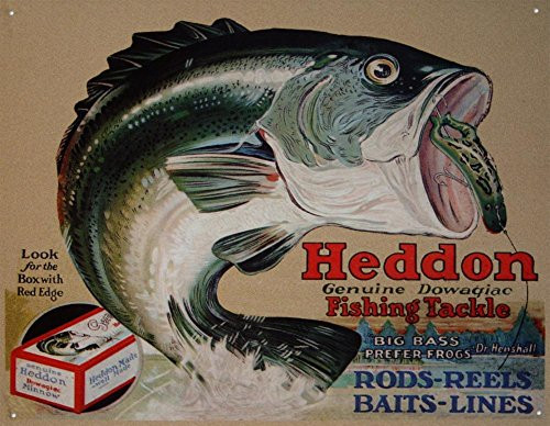 Heddon's Frogs Tin Sign 16 x 13in Heddon's Frogs Tin Sign 16 x 13in