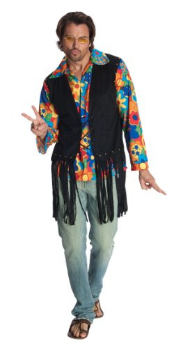 Rubies Heroes And Hombres Adult Flower Power Costume Vest YellowBlueRedGreenBlack X-Large