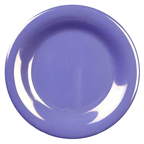 Yanco MS-012BU Mile Stone Wide Rim Round Plate 12 Diameter Melamine Bule Color Pack of 12