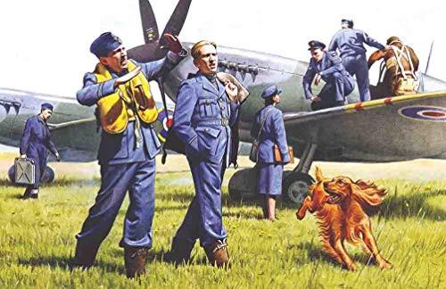 ICM 148 Scale RAF Pilots and Ground Personnel 1939-1945 3 Pilots 3 Mechanics 1 Wren Member and Dog Figure - Plastic Figure Model Building Kit 48081 ICM 148 Scale RAF Pilots and Ground Personnel 1939-1945 3 Pilots 3 Mechanics 1 Wren Member and Dog Figure - Plastic Figure Model Building Kit 48081
