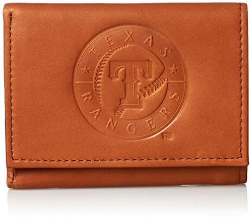 MLB Texas Rangers Embossed Genuine Cowhide Leather Trifold Wallet
