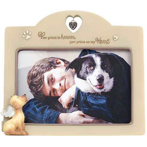 Enesco Foundations Paw Prints in Heaven Dog Bereavement Photo Picture Frame 6_25 Inch Multicolor