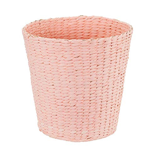 Household Essentials Pink Wicker Waste Basket Paper Rope